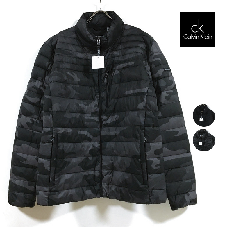 Calvin Klein カルバンクライン Lightweight Stretch Puffer Jacket ダウンジャケット 長袖 Cm メンズ 中綿入り ストレッチ ブルゾン アウター アメカジ ストリート系 ファッション 黒 無地 ブラック 迷彩 カモ M L Xl Usサイズ 売れ筋がひ