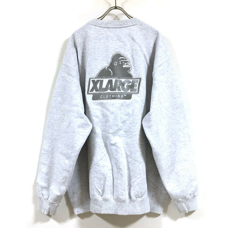 XLARGE エクストララージ SLANTED OG CREWNECK SWEAT スウェット 長袖 メンズ ロゴ刺繍 クルーネック トレーナー  ロングスリーブ トップス アウター インナー ストリート系 ファッション ワーク ヒップホップ スケーター ブラック グレー ネイビー ブラウン 激安