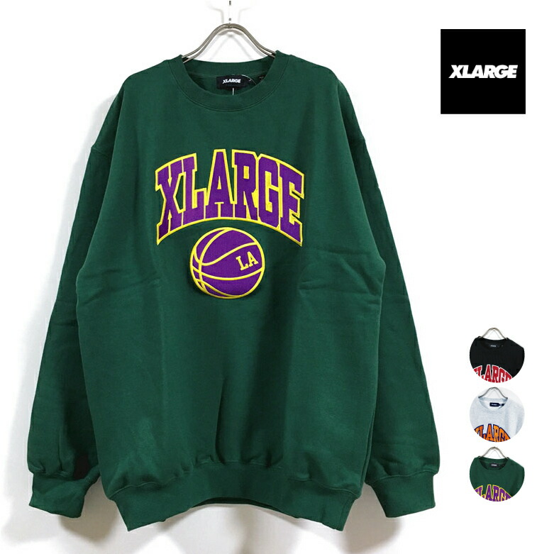 楽天市場】XLARGE エクストララージ RETRO CREWNECK SWEAT スウェット 長袖 メンズ 【 送料無料 】 リブライン 切替 ロゴ  サガラ刺繍 クルーネック トレーナー トップス ストリート系 ヒップホップ スケーター ファッション 黒 グレー 紺 ネイビー 茶 ブラウン M L  XL ...