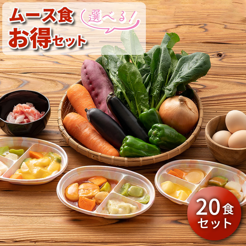 選べる ムース食20食セット 20食分 20食 冷凍弁当 宅配弁当 ムース食 惣菜 詰め合わせ 高齢者 高齢 介護食 栄養食 時短調理 嚥下 嚥下食 舌でつぶせる ムース ペースト とろみ 嚥下困難 スマイルケア食 健康直球便 献立 国内製造 簡単 時短 おかず 宅配  自宅療養