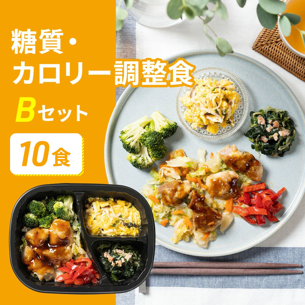 糖質・カロリー調整食Bセット 10食 10食分 糖質制限 糖質 栄養バランス 宅配 冷凍弁当 おかず お弁当 弁当 低糖質 ダイエット 通販 おすすめ カロリー 健康 糖質 10g以下 惣菜 簡単  健康直球便 朝食 昼食 夕食 晩食 簡単調理 レンジ調理 自宅療養