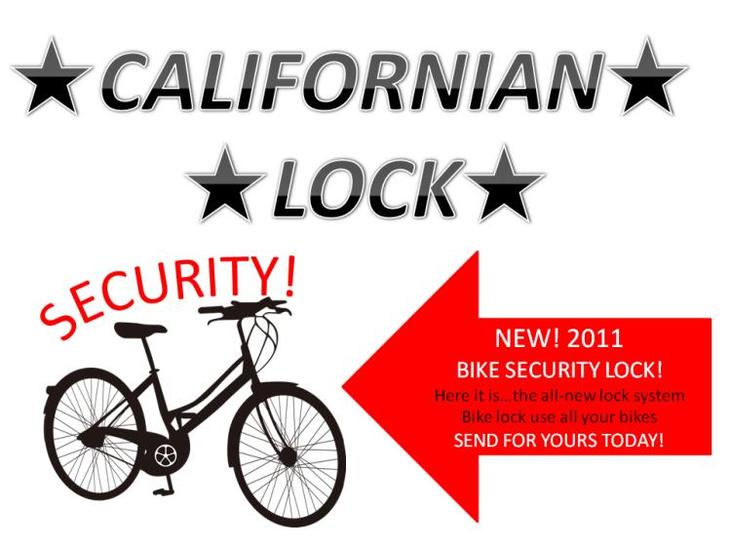 5のつく日はポイント10倍！！★★カラフルな自転車用カギ★★CALIFORNIAN  LOCK★アメリカン雑貨色は6色（ブルー・ブラック・グリーンレッド・ピンク・オレンジ）鍵｜スレッジハンマー楽天市場店