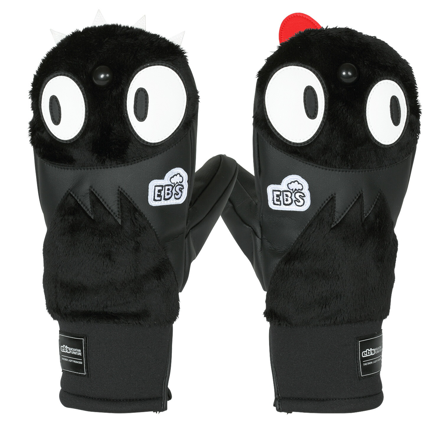 24−25 eb's KEMONOCHAN BLACK CAT エビス ケモノチャン ブラックキャット スキー スノーボードグローブ画像