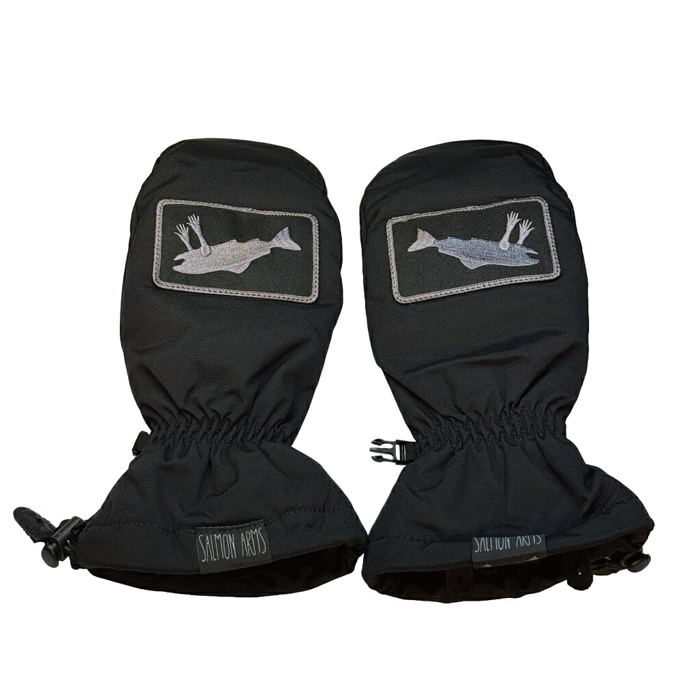 SALMON ARMS サーモンアームズ スノーボード ミトン グローブ 25-26 Classic Mitt Logo Black/Grey Lサイズ クラシックミット ロゴ ブラック グレー 日本正規品|Slideline店