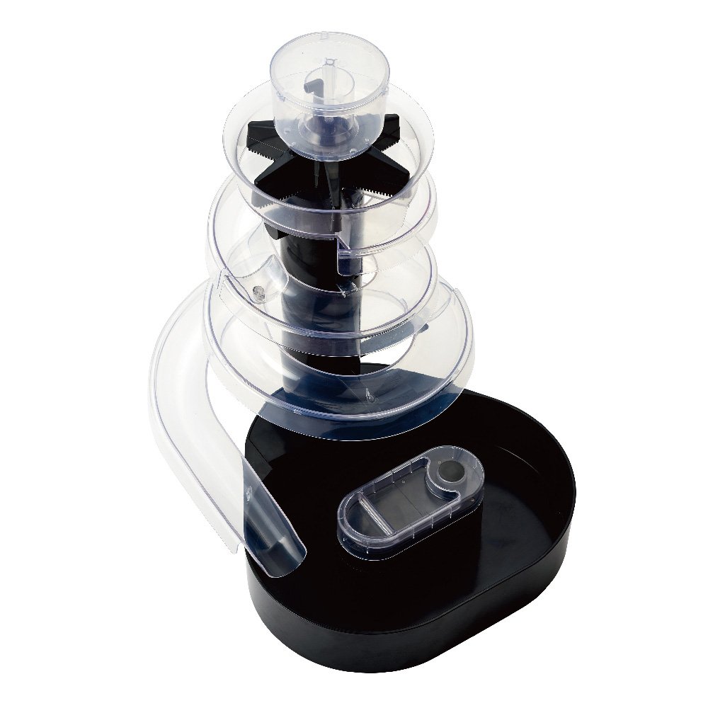 【送料無料】ドウシシャ 流しそうめん器 大人の流しそうめん 電池式 氷を入れて冷水キープ＆回転プロペラ付き 色：黒画像