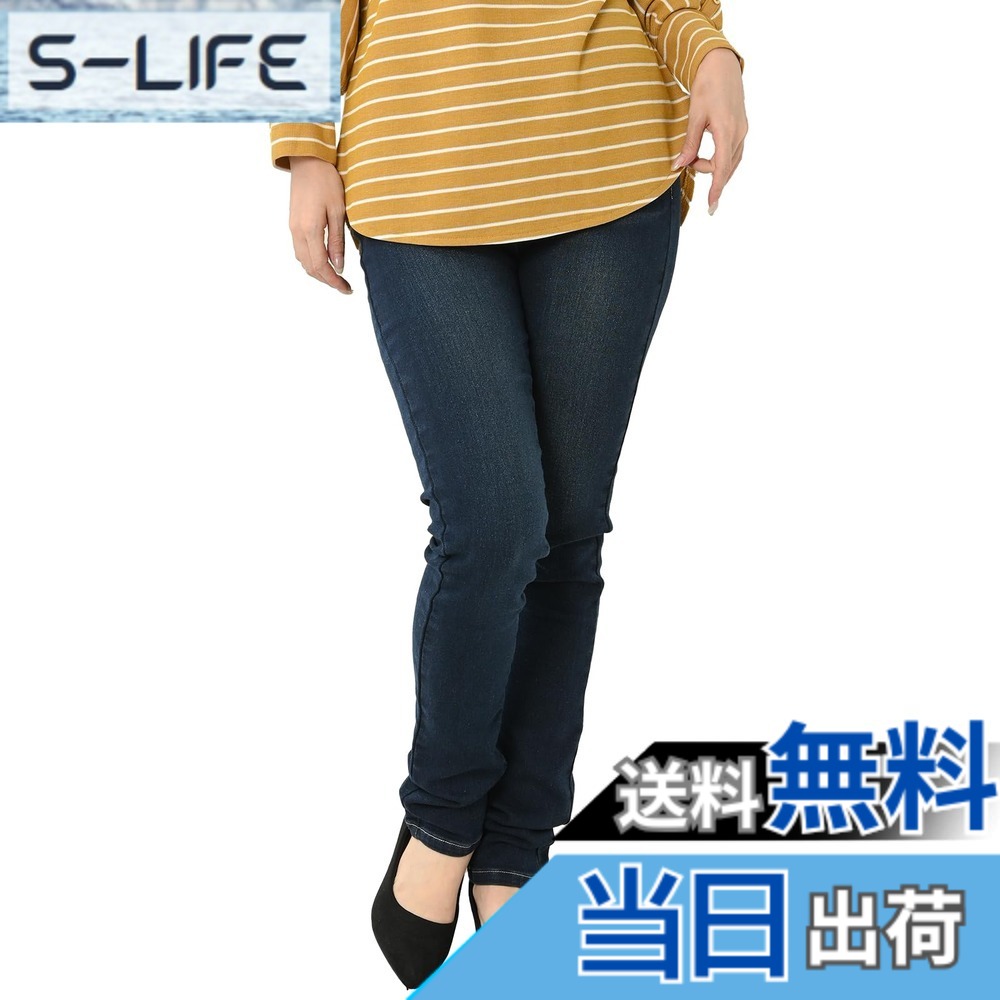 【送料無料】[JANJAM]美脚スキニーデニム 裏起毛パンツ 大きいサイズ レディース スキニーパンツ ストレッチ 美脚 細魅せ 色：インディゴ80cm、サイズ：6L
