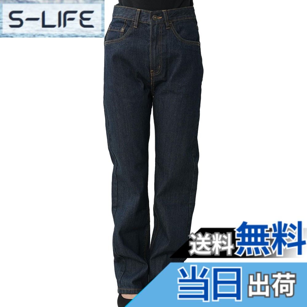 【送料無料】[JANJAM] 大きいサイズ レディース スリムストレートデニム ロング丈 ヴィンテージ加工 パンツ ボトムス cotton100 色：ワンウォッシュネイビー、サイズ：4L