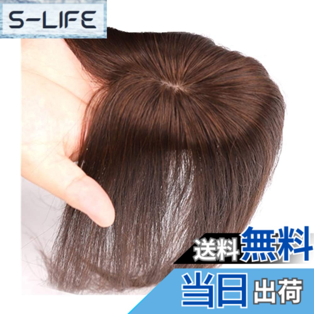 【送料無料】AISIHAIR ヘアピース ポイントウィッグ 脱毛隠し 女性用 部分ウィッグ 総手植え 人毛 ウィッグ つむじ 人工スキン 超自然 頭頂部 色:5*8 自然黒 25CM、サイズ:5X8