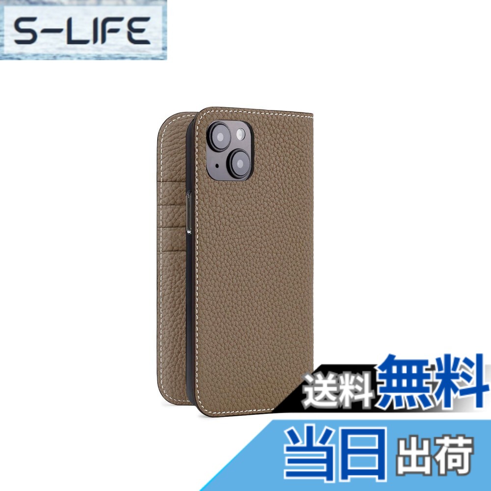 【貨物輸送無料】【ボナベンチュラ】当用日記入れもの シュリンクレザー 色：エトープ、大きさ：iPhone 14 Plus