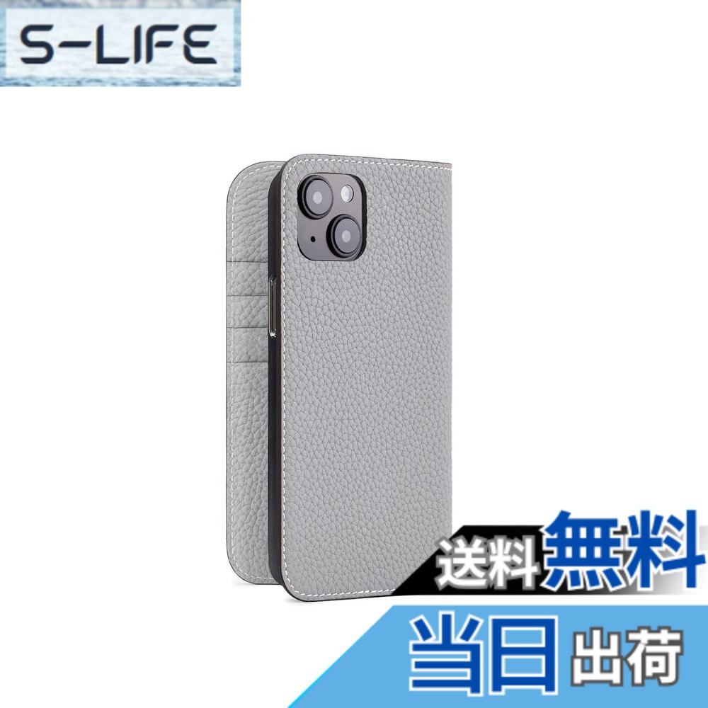 【貨物輸送無料】【ボナベンチュラ】当用日記入れもの シュリンクレザー 色：トゥルーグレー、大きさ：iPhone 14 Plus