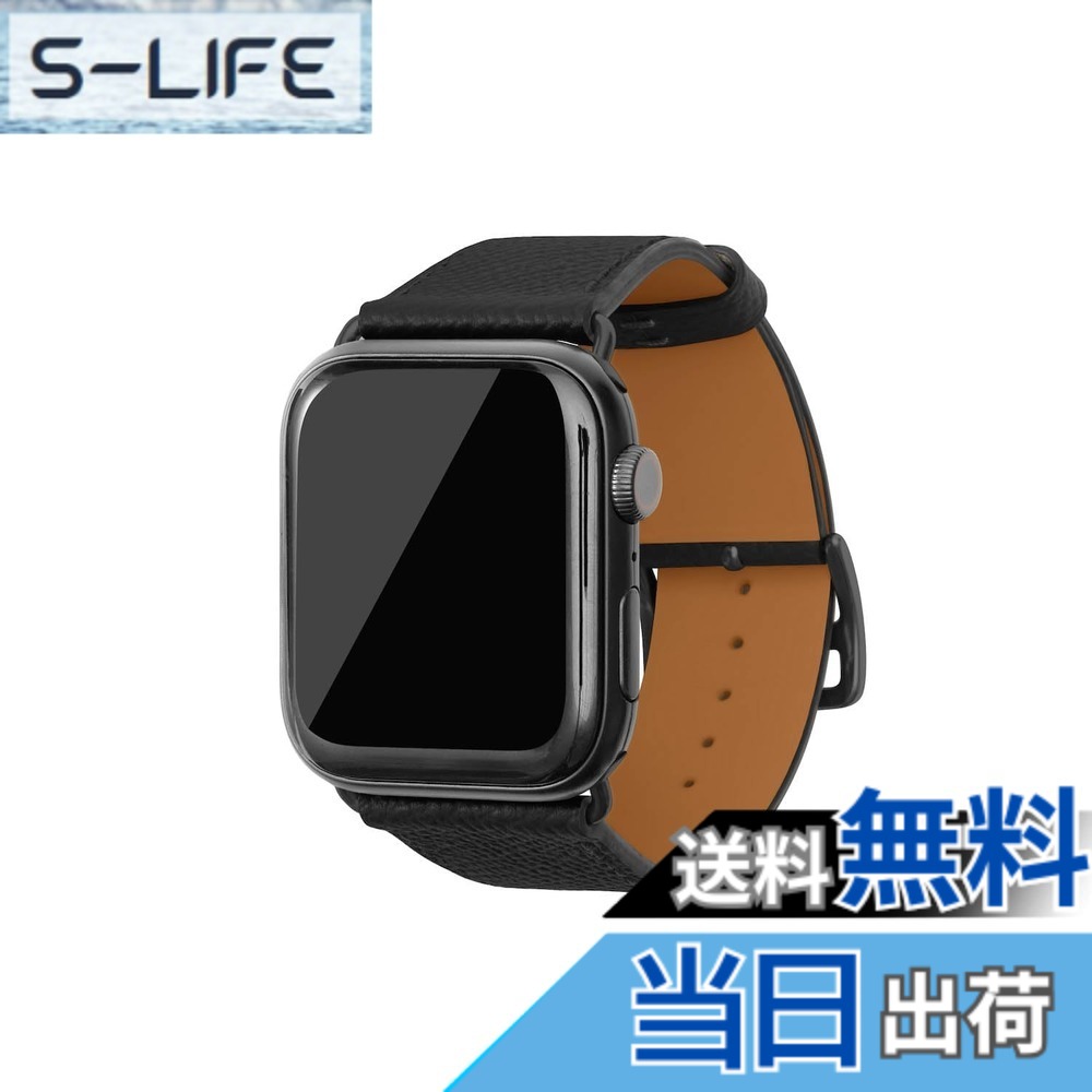 【貨物輸送無料】[BONAVENTURA] ボナベンチュラ Apple Watch用 なめし革ダンス楽隊 本革 ノブレッサレザー Apple Watch Series相応う 1-10 SE(第1・2時人) 相応う 色：なめし革:黒いこと / アダプタ：黒いこと、大きさ：44粍/45粍/46粍/49粍, M/L大きさ