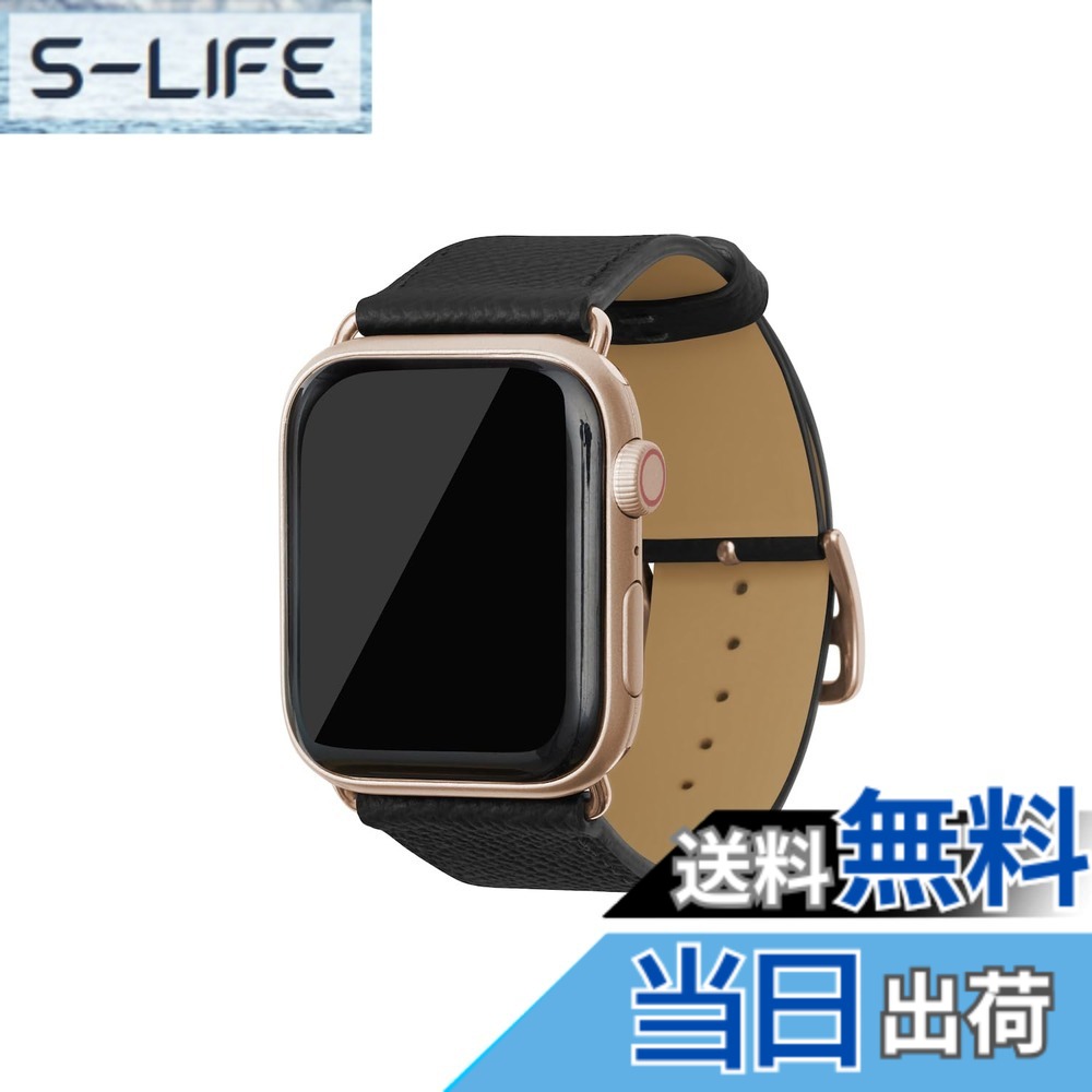 【貨物輸送無料】[BONAVENTURA] ボナベンチュラ Apple Watch用 なめし革ダンス楽隊 本革 ノブレッサレザー Apple Watch Series相応う 1-10 SE(第1・2時人) 相応う 色：なめし革:黒いこと / アダプタ：ゴールド、大きさ：38粍/40粍/41粍/42粍, M/L大きさ