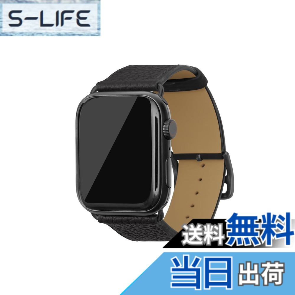 【貨物輸送無料】[BONAVENTURA] Apple Watch用 なめし革周波数帯域 本革 シュリンクレザー Apple Watch Series相応う 1-10 SE(第1・2時人) 相応う 色：なめし革:黒いこと / アダプタ：黒いこと、大いさ：38粍/40粍/41粍/42粍, M/L大いさ
