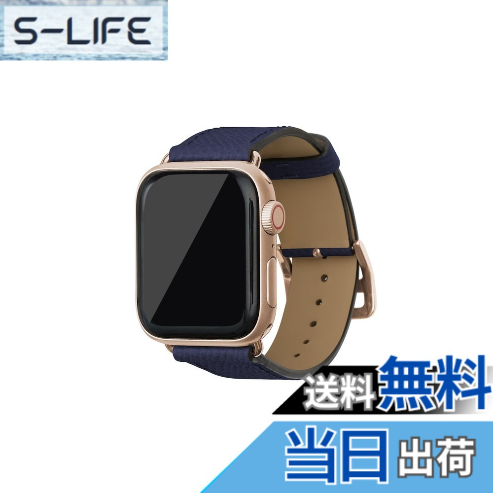 【貨物輸送無料】[BONAVENTURA] ボナベンチュラ Apple Watch用 なめし革ダンス楽隊 本革 ノブレッサレザー Apple Watch Series相応う 1-10 SE(第1・2時人) 相応う 色：なめし革:米国海軍 / アダプタ：ゴールド、大きさ：38粍/40粍/41粍/42粍, S/M大きさ