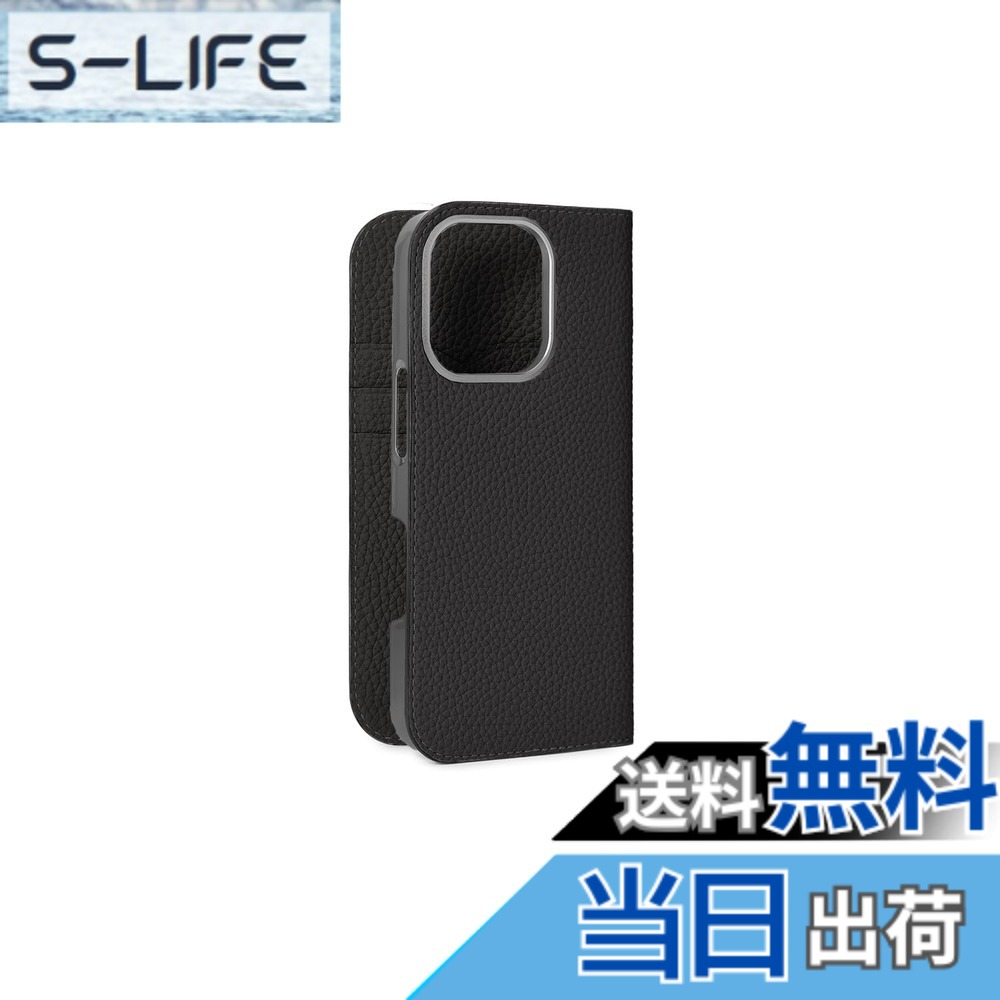 【送料無料】【BONAVENTURA】ダイアリーケース シュリンクレザー iPhone16Pro BODT16P 色：ブラック、サイズ：iPhone 16 Pro