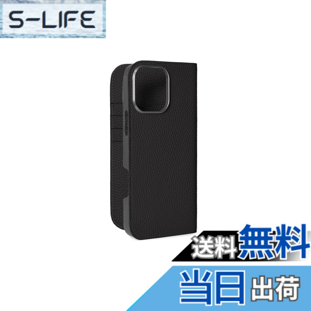 【貨物輸送無料】【BONAVENTURA】当用日記入れもの シュリンクレザー iPhone16ProMax BODT16PM 色：黒いこと、大きさ：iPhone 16 Pro Max
