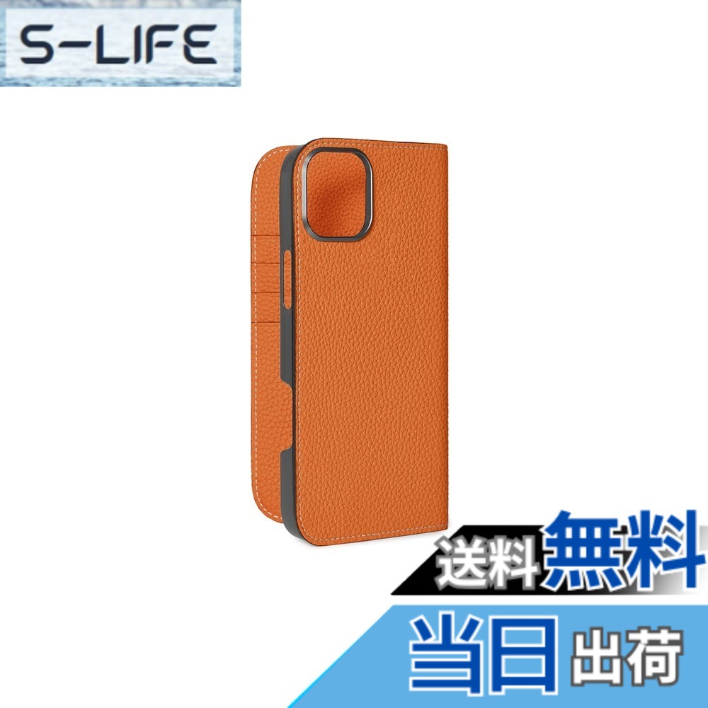 【貨物輸送無料】【BONAVENTURA】当用日記入れもの シュリンクレザー iPhone16Plus BODT16PL 色：オレンジ色、大きさ：iPhone 16 Plus