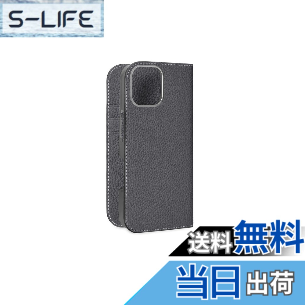 【送料無料】【BONAVENTURA】ダイアリーケース シュリンクレザー iPhone16Pro BODT16P 色：チャコールグレー、サイズ：iPhone 16 Pro
