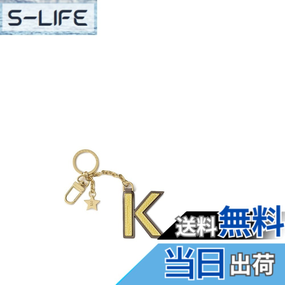 【送料無料】[BONAVENTURA] 【ボナベンチュラ】 レザー イニシャル チャーム キーホルダー 色：イエロー x エトープ、サイズ：タイプ：A｜S-LIFE