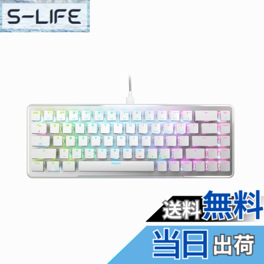【送料無料】ROCCAT ゲーミングキーボード Vulcan II Mini US ANSI 英語配列 有線 ホワイト/白 オプティカル リニア ミニ(65%) RGB Windows 7以降 【日本正規代理店品】|S-LIFE