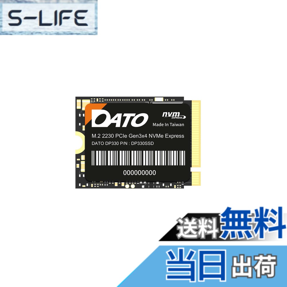 【送料無料】DATO 1TB SSD M.2 2230 NVMe 1.3 PCIe Gen3x4 内蔵ソリッドステートドライブ 最大2500 1700 MBs DP330シリーズ｜S-LIFE