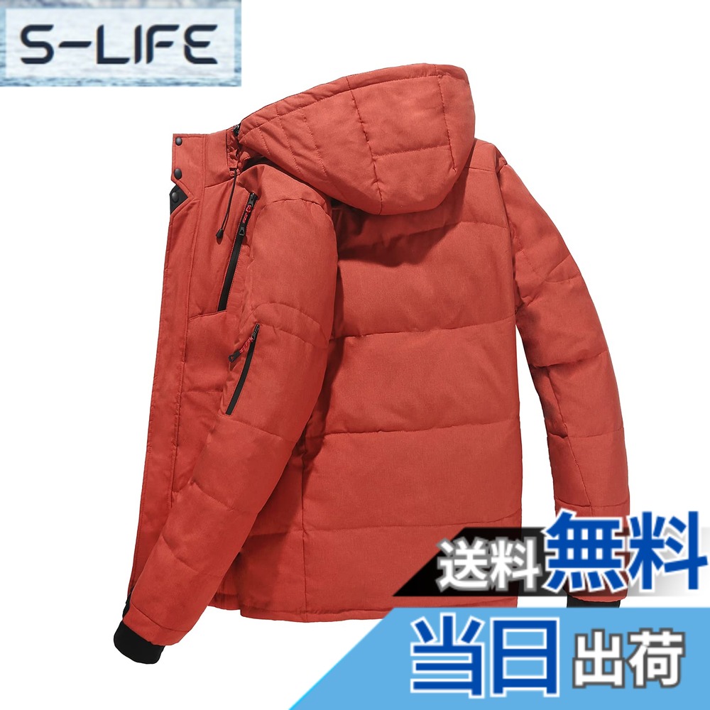 【貨物輸送無料】[Facecozy] 落ちこむ上衣 メンズ 厚地の外套 落ちこむ厚地の外套 アウター 商行為 成人男性 秋 冬 防寒 保温 通気 軽さ 真冬相応う アウトドア 通い通学 やり方 (オレンジ色, 5XL)