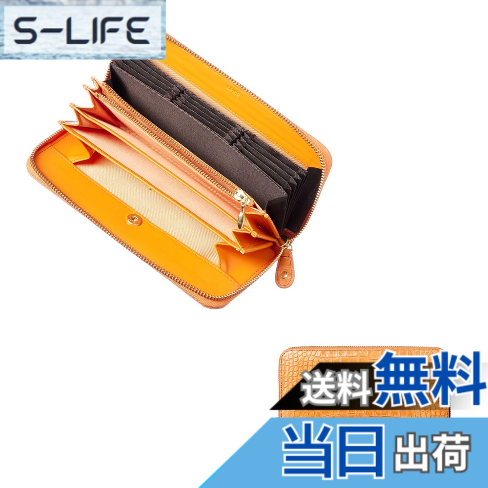 【貨物輸送無料】[FRANCK ROSSINI] イタリア共和国 LIFE(MASINI) 社製 仔牛革 anan 掲げる商いもの グリッターをちりばめた 美しく 軽々しくて 使い分かりやすい レディース 長銭入れ 歌留多縦型納める 大型BOX御釣り入 母の日 差し上げ物 差し上げ物箱入り口・入口 (Orange)