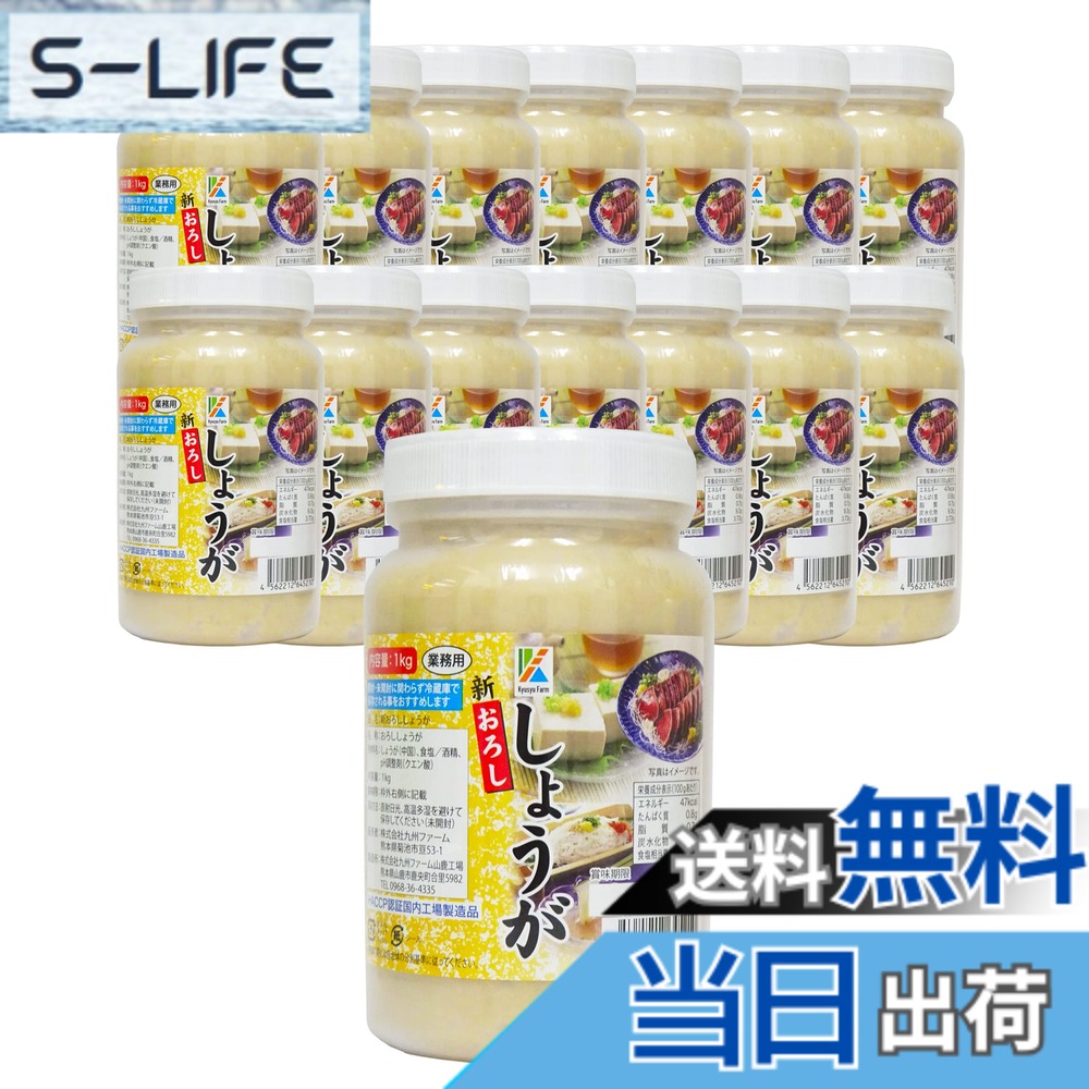 【送料無料】九州ファーム おろししょうが(有塩)1kg x15個|S-LIFE