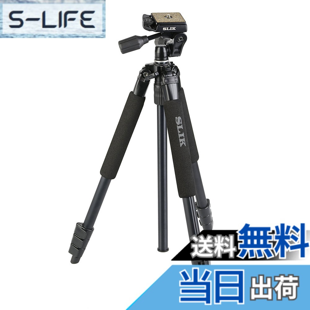 【送料無料】SLIK 三脚 スプリント PRO II 3WAY BK N 4段 旅行用三脚 106518
