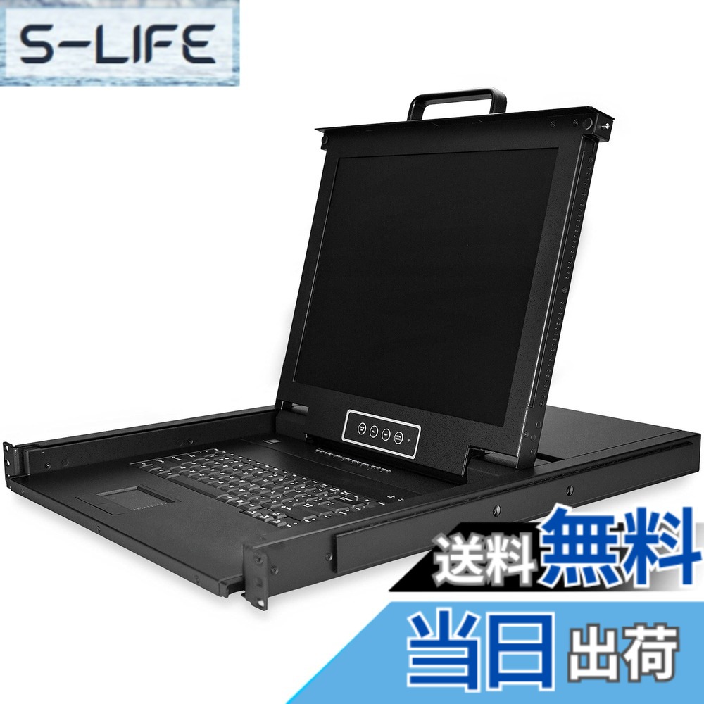 【送料無料】StarTech.com KVMコンソール／ラックマウント型／8ポート／17インチLCDモニター／1U／VGA／1280x1024／USB対応／MTBF 50,000時間／ケーブル付属／OSD機能搭載／統合型KVMスイッチ／KVMコンソールドロワー RKCONS1708K