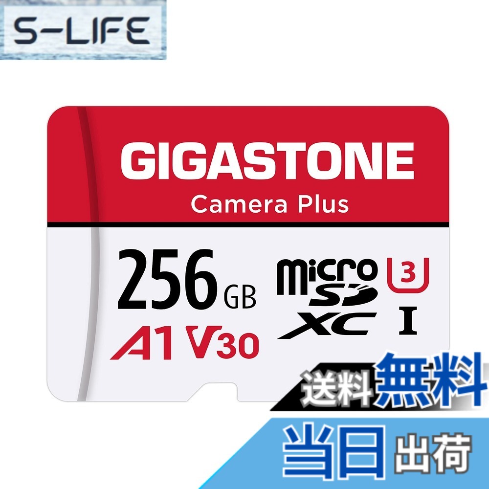【貨物輸送無料】【5年】GIGASTONE マイクロsd歌留多 256GB Camera Plus 盛りだくさん固定ディスク microSDXC UHS-I U3 A1 V30 C10 100MB/s 行動写真機 運動競技写真機 弾丸道路 4K UHD 画像 SDアダプタ1枚付き添い人
