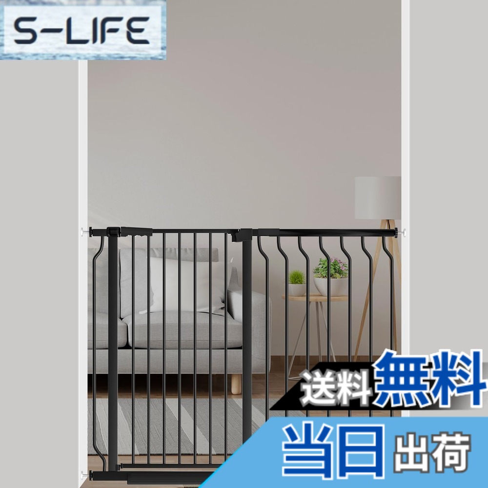【送料無料】Seogva ベビーゲート ハイタイプ 高さ103cm 拡張フレーム付き 自動ロック 高さ100cm以上つっぱり式 穴開け不要 前後90度開閉 セーフティー安全ゲート 扉開閉式 二重ロック ブラック ホワイト 設置幅118-125cm