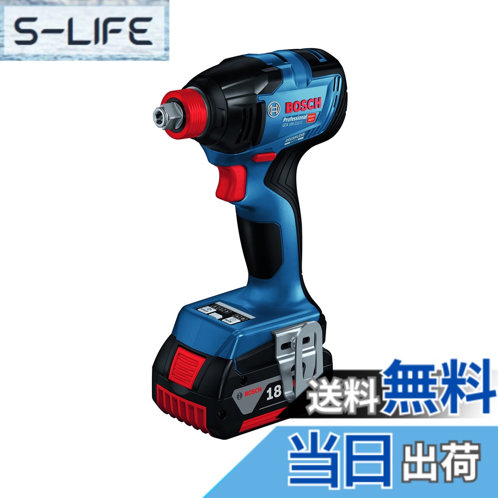 【送料無料】Bosch Professional(ボッシュ)18V コードレスインパクトドライバー (5.0Ahバッテリーx2個･充電器･ベルトフック・キャリングケース付) GDX18V-210C