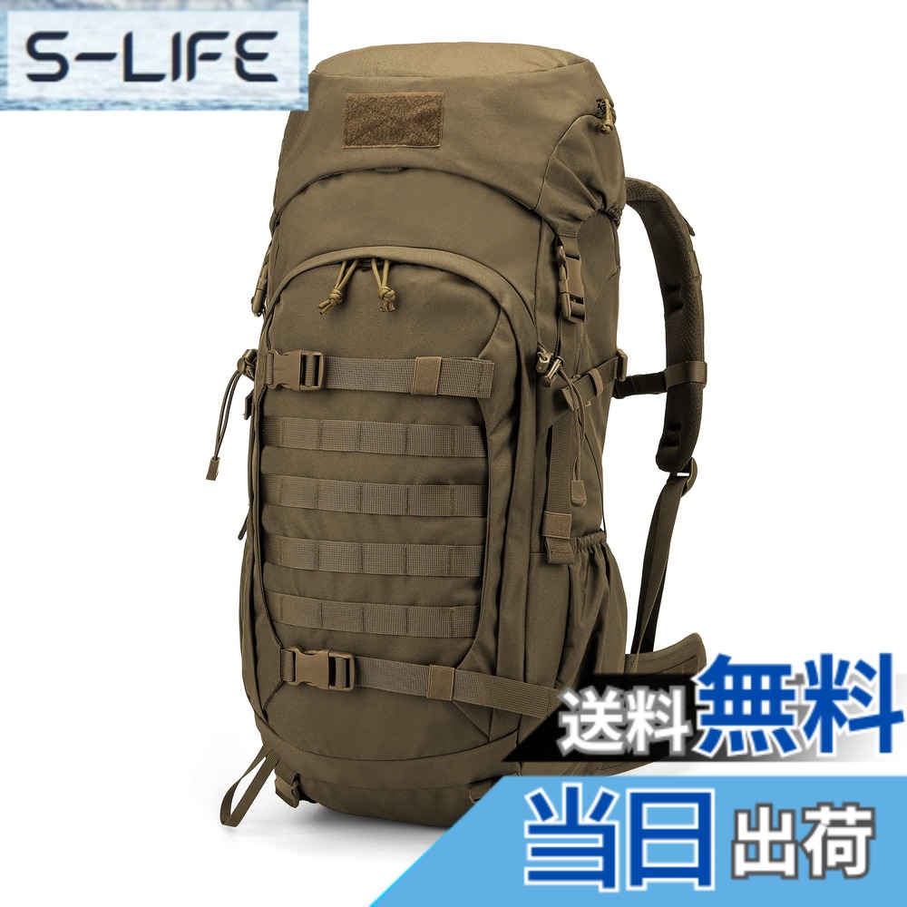 【送料無料】[Mardingtop] 50L バックパック 大容量 レインカバー付 タクティカルリュックサック キャンプ 登山 モールシステム ミリタリーリュック 軍用バッグ サバイバル トレッキング 大型 旅行 防災