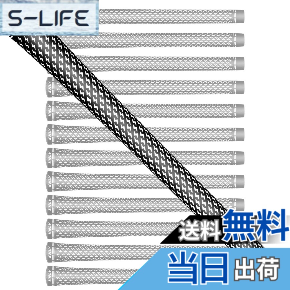 【送料無料】KNLYゴルフクリップ13セットは、全天候型で性能滑り止めのゴルフクラブグリップであり、360のライトニングパターンがデザインされ、標準/中型のサイズがあり、5色から選択できます (中型, 白黒)