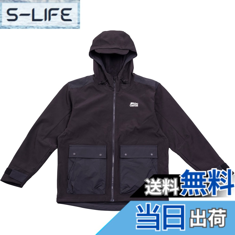 【送料無料】AbuGarcia (アブガルシア) ウィンドプルーフソフトシェルジャケット ブラック M