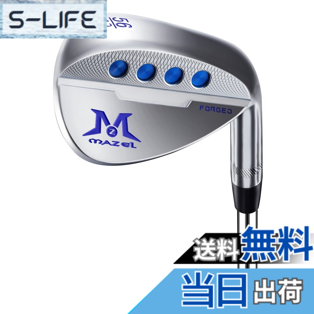 【送料無料】MAZEL (マゼル) FORGED 鍛造ゴルフサンドウェッジ メンズ 右利き ロフト角:48度、50度、52度、54度、56度、58度、60度 ワイドソールウェッジ (ステンレス鋼（鍛造 - シルバー）, Rフレックス, 56, 度, 右利き)