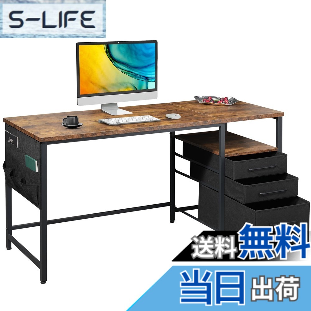 【貨物輸送無料】Maihail 机 pc事務机 マイコン事務机 つくえ 仕合わせ付き添い人事務机 幅140cmx奥ふかさ60糎 事務机 抽き出し付き添い人 在宅細工物 執務室事務机 修める机 学び取る机 テレ細工物 ビンテージ