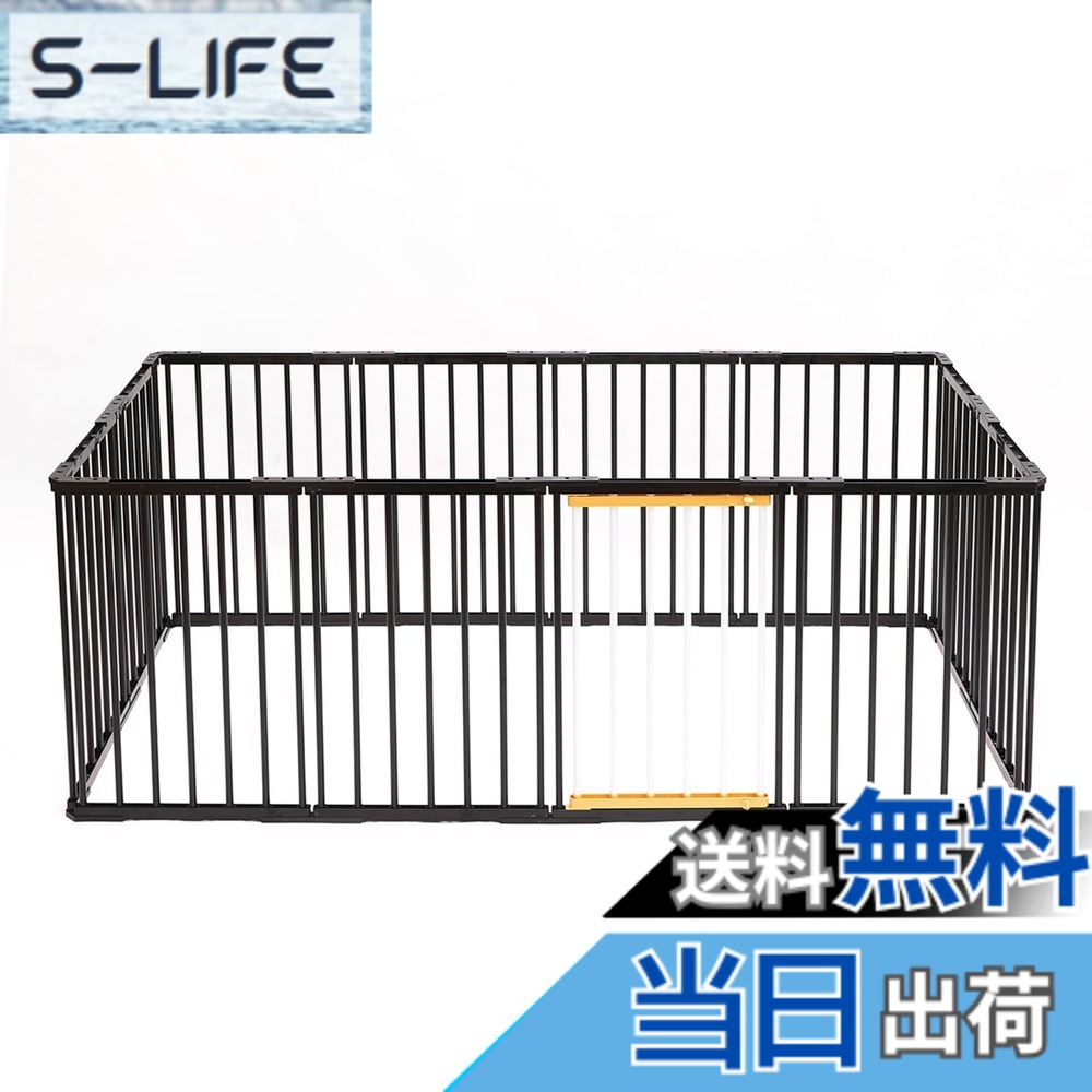 【送料無料】PETTOM ペットサークル 犬 サークルケージ 犬ゲージ 犬ケージ DIY 12枚 16枚 接続式 簡単組み立て 工具不要 折りたたみ 犬用 多頭 広げる レイアウト自由 173x86x70cm(高さ70cm 12枚)