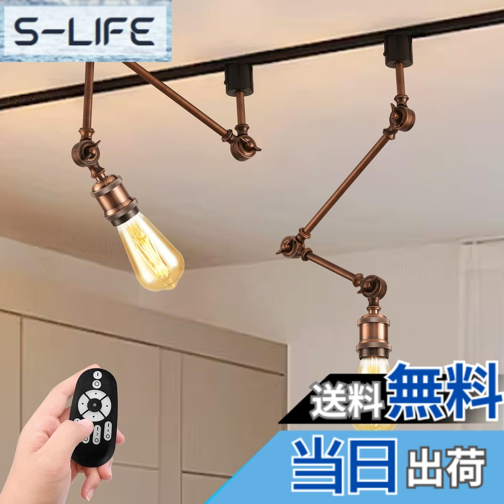 【送料無料】ANWIO ダクトレールライト 2個セット E26口金 600LM 消費電力6W（60W形相当） 角度調節自由 LED電球付き リモコン付き 調光 調色 ロングタイプ 長アーム レールライト ライティングレール器具 ダクトレール照明 北欧 インテリア 廊下 寝室 （電池別売）