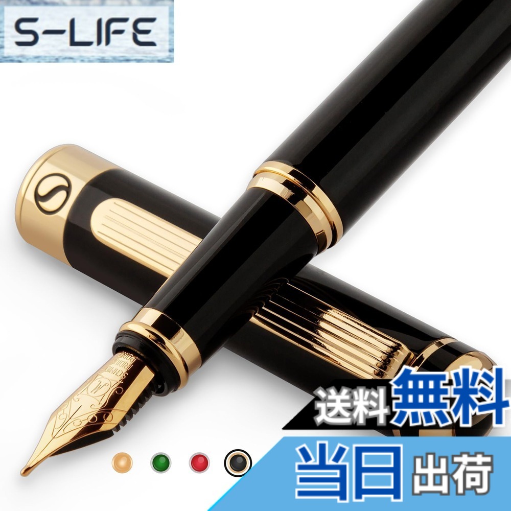 【貨物輸送無料】Scriveiner割り増し金万年筆（黒いこと）。本物の金メッキとシュミットメッキの書き込み先（中字）が目立った特徴です。磨き上げるされた筆差し上げ物書き割りは、成人男性にも亭主もちにも至適。専門的、常務取締役、そして勤務場所にも至適です。黒いこと漆万年筆。
