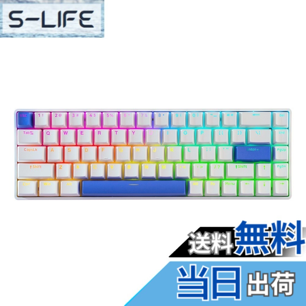【送料無料】DrunkDeer G65 eスポーツゲーミングキーボード、ラピッドトリガーキーボード - ホール効果スイッチ - 磁気スイッチ - ラストウィン&リリースデュアルトリガーモード - 調整可能な作動、ホワイト ペリー|S-LIFE