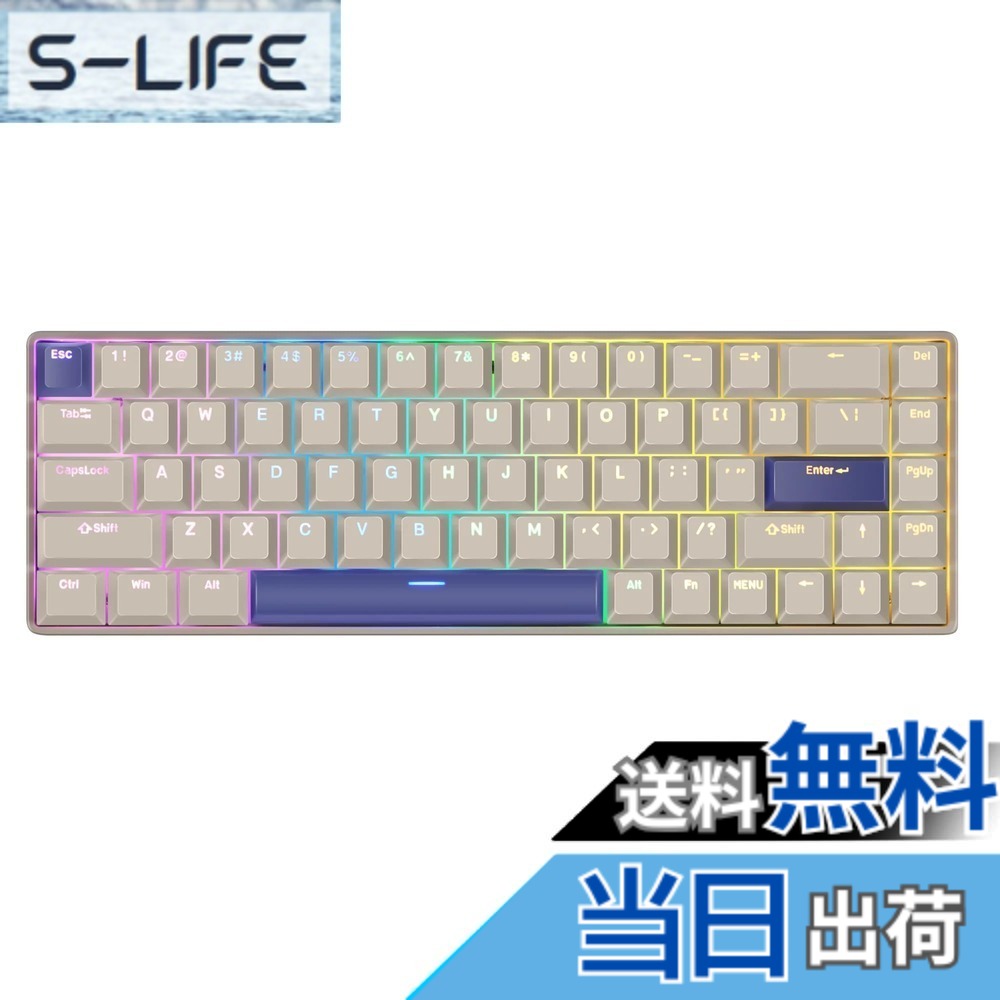 【送料無料】DrunkDeer G65 eスポーツゲーミングキーボード、ラピッドトリガーキーボード - ホール効果スイッチ - 磁気スイッチ - ラストウィン&リリースデュアルトリガーモード - 調整可能な作動、グレー|S-LIFE