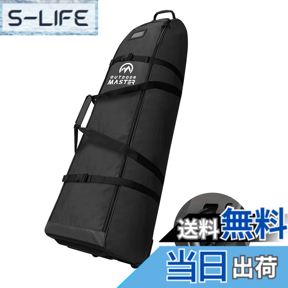 【送料無料】OutdoorMaster ゴルフトラベルバッグ パッド入り 900Dオックスフォード生地 耐摩耗性 防水 撥水加工 ゴルフトラベルケース ソフトサイド ゴルフクラブバッグ 強化ホイール付き