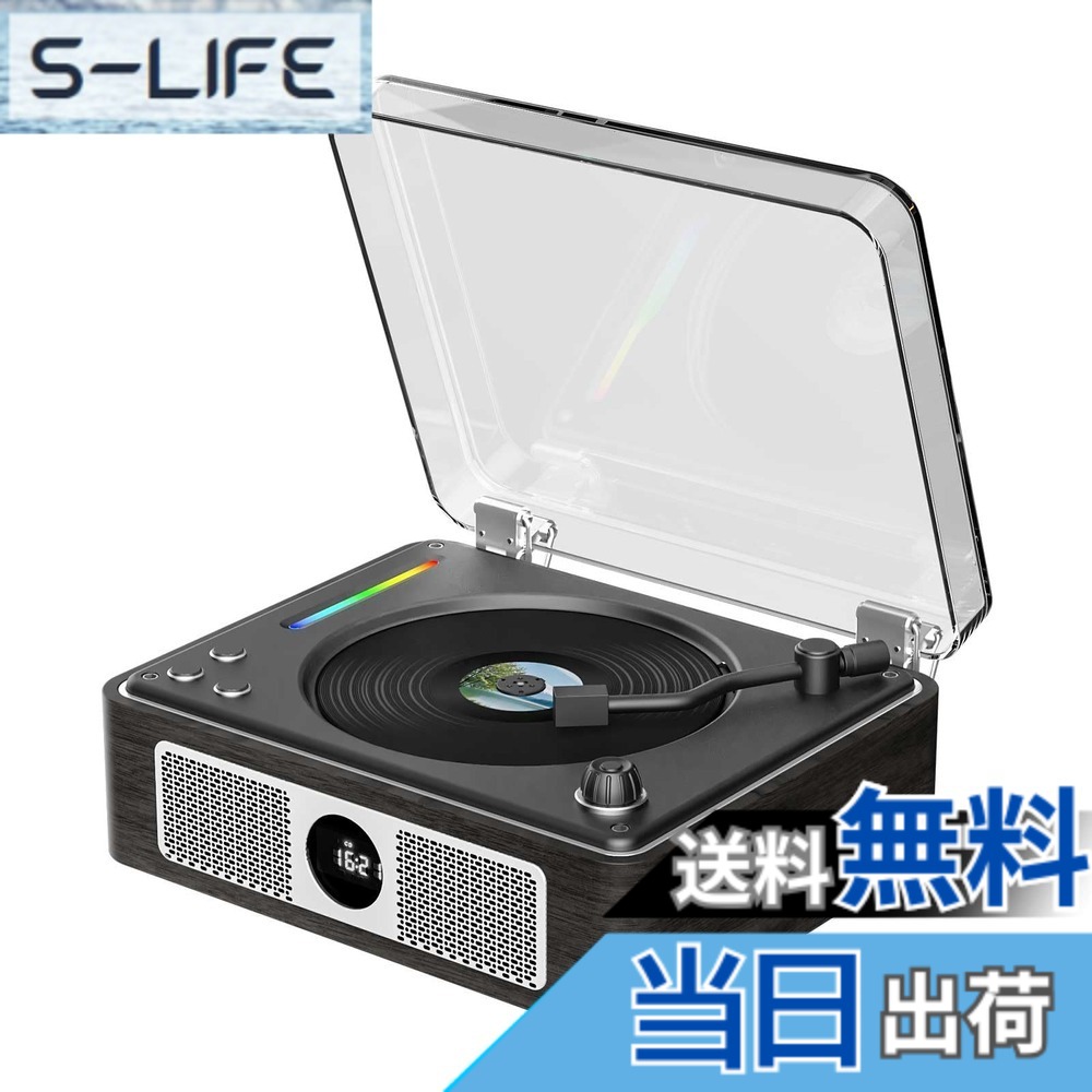 【送料無料】THINKYA CDプレーヤー Bluetooth受信/送信 レトロ 充電式 ステレオスピーカー内蔵 CDプレイヤー 卓上置き 一機多用 木製の環境に優しいシェル USB/光ケーブル対応/AUX ポータブル リモコン付き ノイズリダクション 、音楽再生/部屋にインテリアとして置/スポ