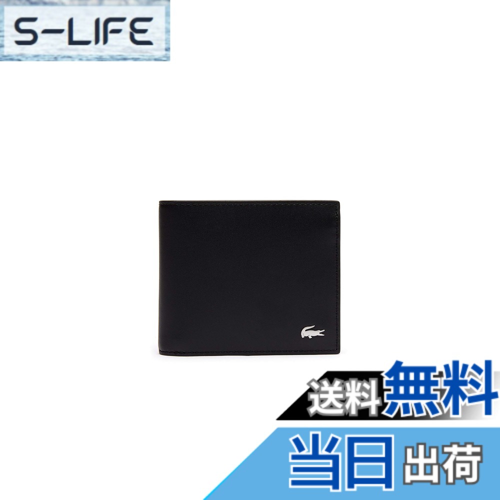 【貨物輸送無料】[ラコステ] 2つ折り銭入れ 色：黒いこと、大いさ：Free Size