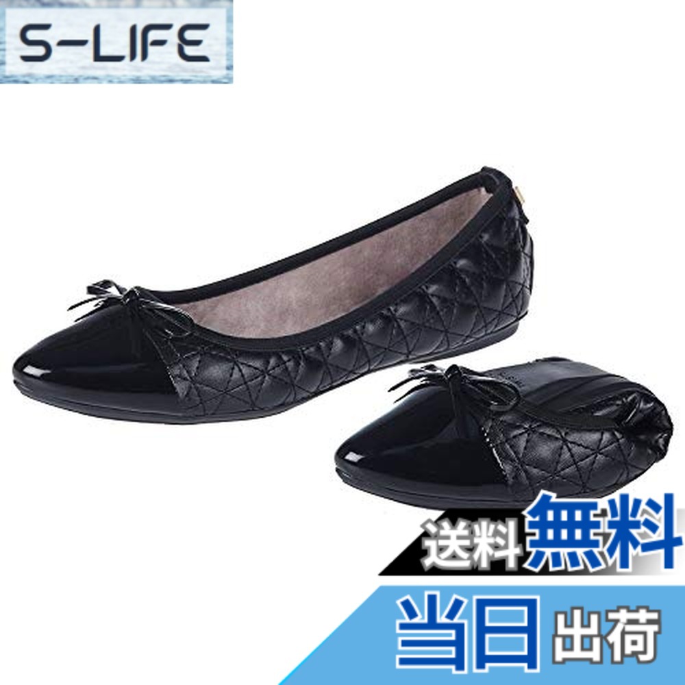 【貨物輸送無料】[夢見鳥捩じり] B21012 21012B ホリー HOLLY 滑っこいシューズ パンプス 折りたたみ 持ちはこぶ 旅する 周遊 レディース (38(23.5-24珊), 黒いこと) 色：黒いこと、大きさ：24.0 珊