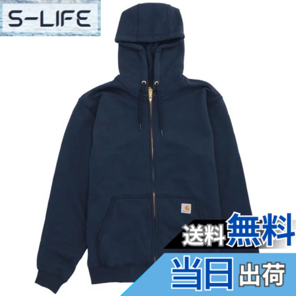 【貨物輸送無料】carhartt(鉄道車両ハート型) ボンネット付き添い人調教師MIDWEIGHT HOODED ZIP-FRONT SWEATSHIRTメンズ [並行輸入品] 色：New_Navy(472)、大きさ：XL