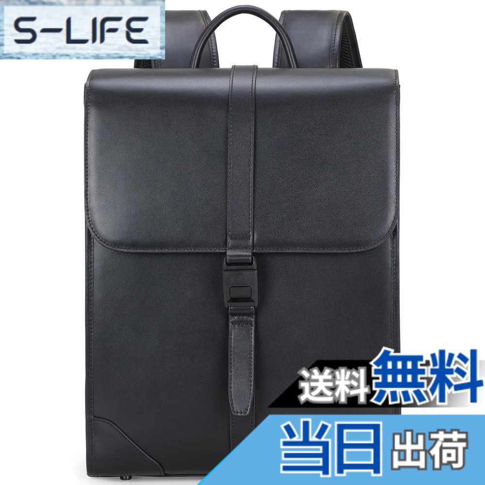【貨物輸送無料】[Masa Kawa] 雅革 ランドセル風 背嚢 メンズ 本革 商行為背嚢 なめし革 大電気容量 14in パソコンうしろ側うしろ側 底鋲付き添い人 YKKチャック当て嵌める 雨合羽 心地よい 出張 旅する 通学 通い 背嚢 黒 色：黒いこと、大きさ：38糎*30糎*12糎