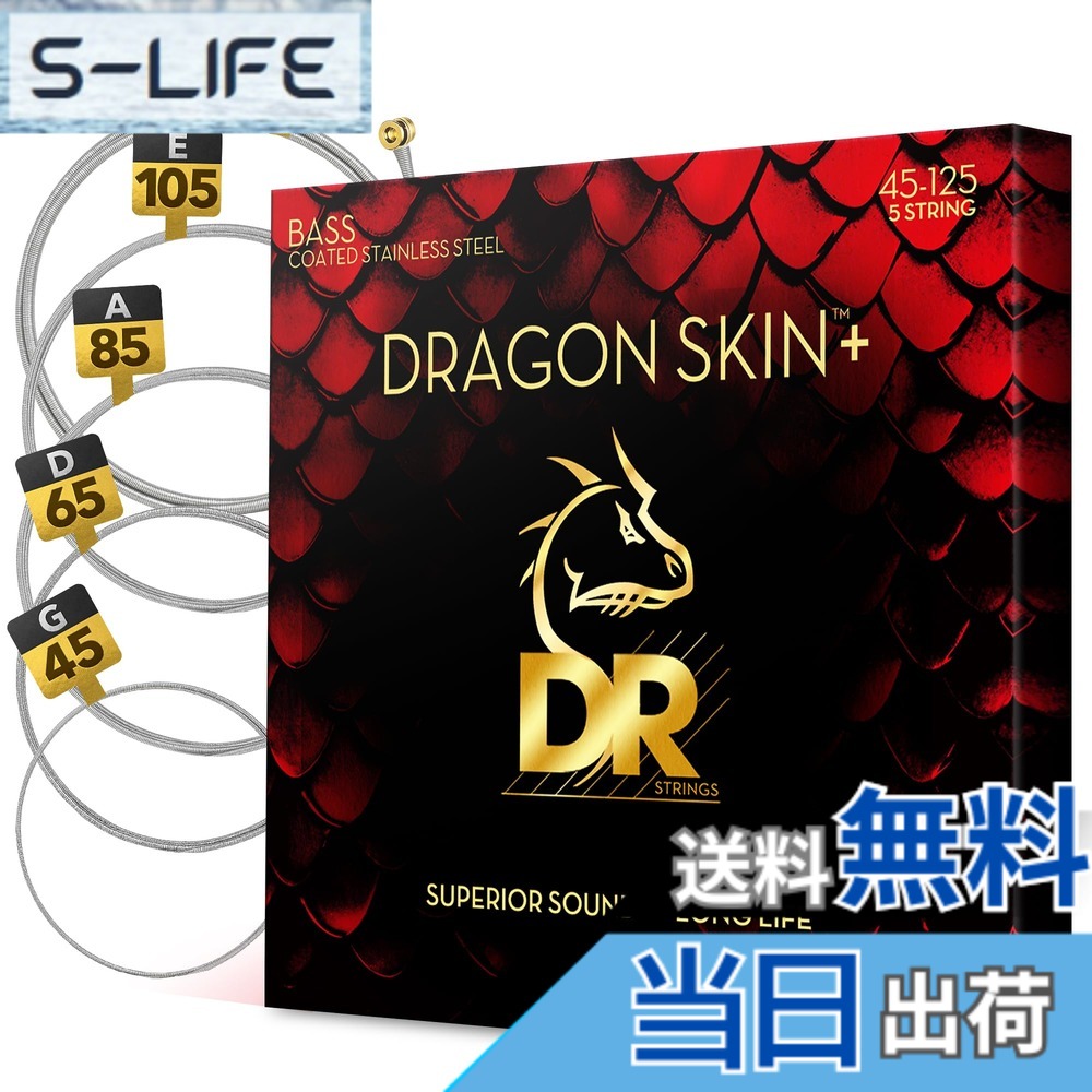 【貨物輸送無料】DR Strings (デーアール) 5弦 軍事基地弦 ステンレス鋼を巻弦に召しかかえる DBS5-45 【国内定まり品】 色：しろがね色、大いさ：DBS5-45 5 String Medium 45-125